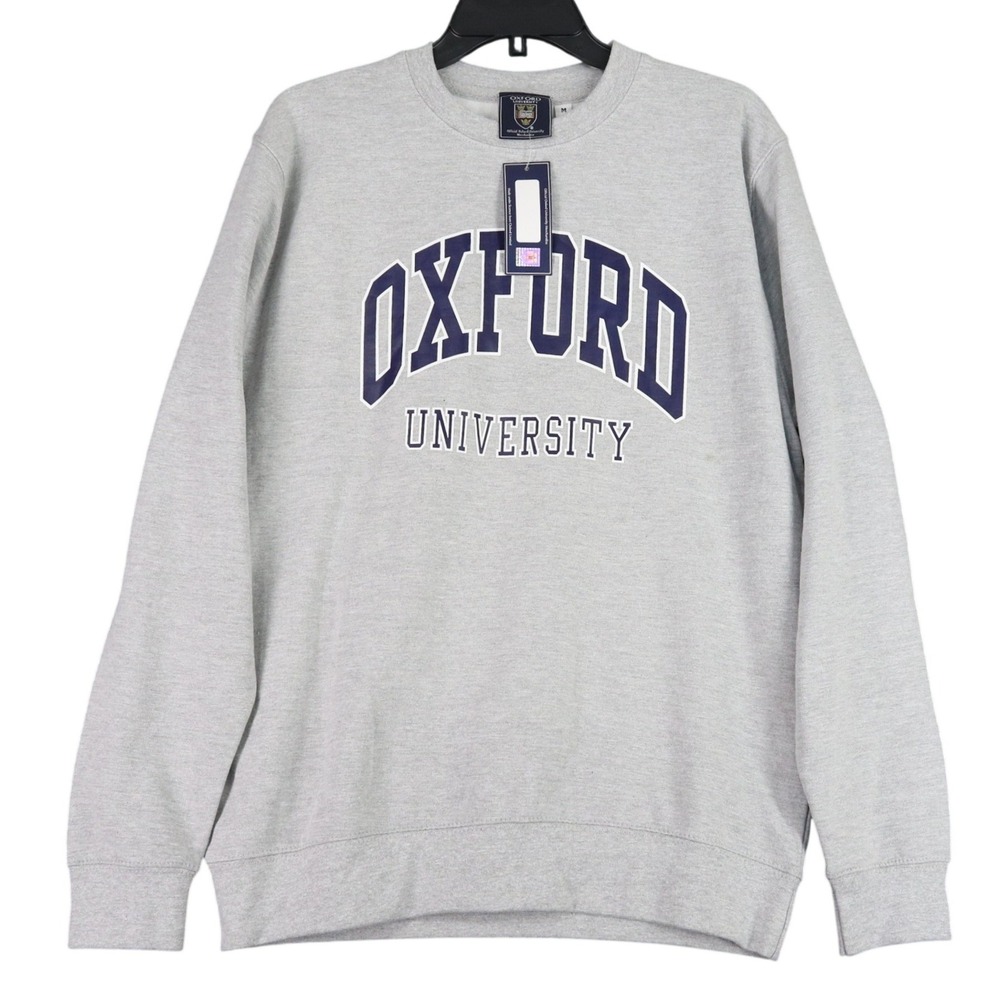 Oxford University Collegiate Crewneck Sweatshirt Mens M Gray NWT College Logo